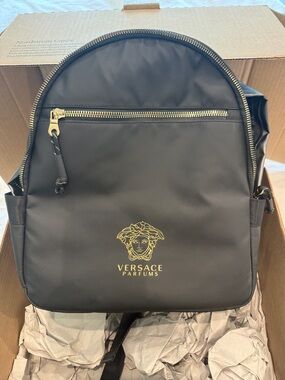 VERSACE Perfumes Black Logo Backpack